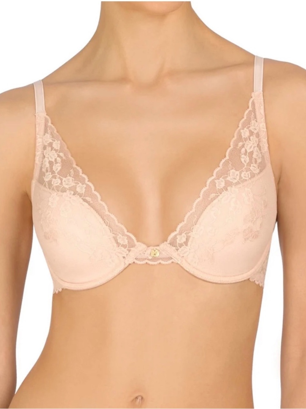 NATORI cameo rose nude 32B new Plunge Underwire Bra - Blush
